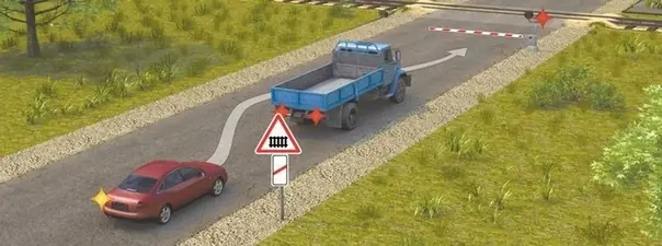 Вопрос 16: Разрешается ли водителю выполнить объезд грузового автомобиля?