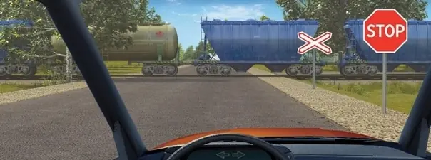 Вопрос 16: В данной ситуации Вы должны остановиться: