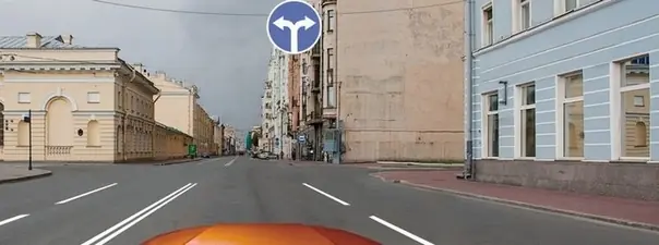 Вопрос 8: В каких направлениях Вам можно продолжить движение по второй полосе?