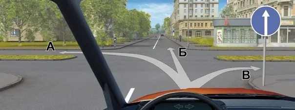 Вопрос 2: Вам можно продолжить движение на перекрёстке:
