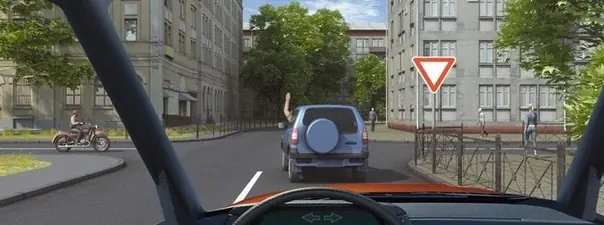 Вопрос 7: Поднятая вверх рука водителя легкового автомобиля является сигналом, информирующим Вас о его намерении: