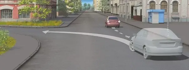 Вопрос 9: Водитель случайно проехал перекрёсток. Разрешено ли ему в этой ситуации использовать задний ход, чтобы затем продолжить движение налево?