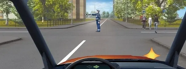 Вопрос 13: Как следует поступить в этой ситуации, если Вам необходимо повернуть направо?