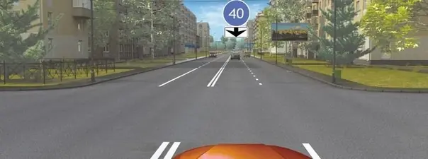 Вопрос 10: С какой скоростью Вы имеете право продолжить движение в населённом пункте по левой полосе?