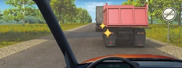 Вопрос 11: Можно ли Вам начать обгон грузового автомобиля в данной ситуации?