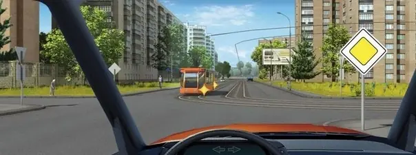 Вопрос 15: Вы намерены продолжить движение прямо. Ваши действия: