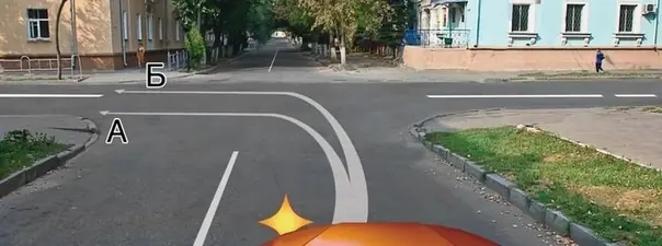 Вопрос 8: По какой траектории Вам можно выполнить поворот налево?