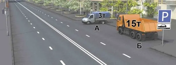 Вопрос 12: Кто из водителей грузовых автомобилей нарушил правила стоянки?