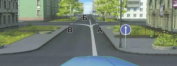 Вопрос 2: Вы можете продолжить движение на следующем перекрестке: