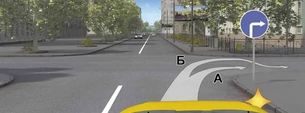 Вопрос 8: Вам разрешено выполнить поворот направо на маломестном автобусе: