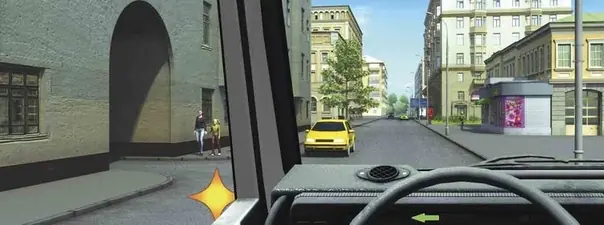 Вопрос 8: Кому Вы должны уступить дорогу при повороте во двор?