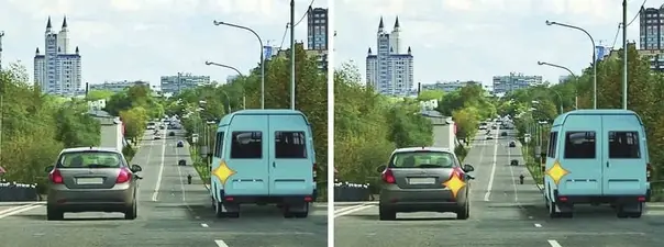 Вопрос 8: Ситуация, в которой водитель транспортного средства, движущегося по правой полосе, обязан уступить дорогу при перестроении, показана: