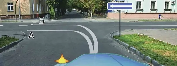 Вопрос 8: По какой траектории Вам разрешается выполнить поворот налево?