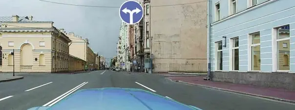 Вопрос 8: В каких направлениях Вам можно продолжить движение по второй полосе?