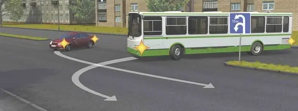 Вопрос 9: Кто должен уступить дорогу при одновременном развороте?