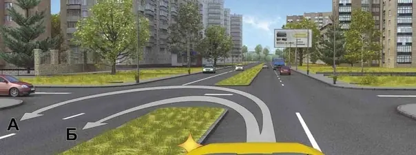 Вопрос 9: По какой траектории Вам разрешено выполнить разворот на маломестном автобусе?