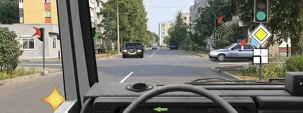 Вопрос 13: Как Вам следует поступить при повороте налево?
